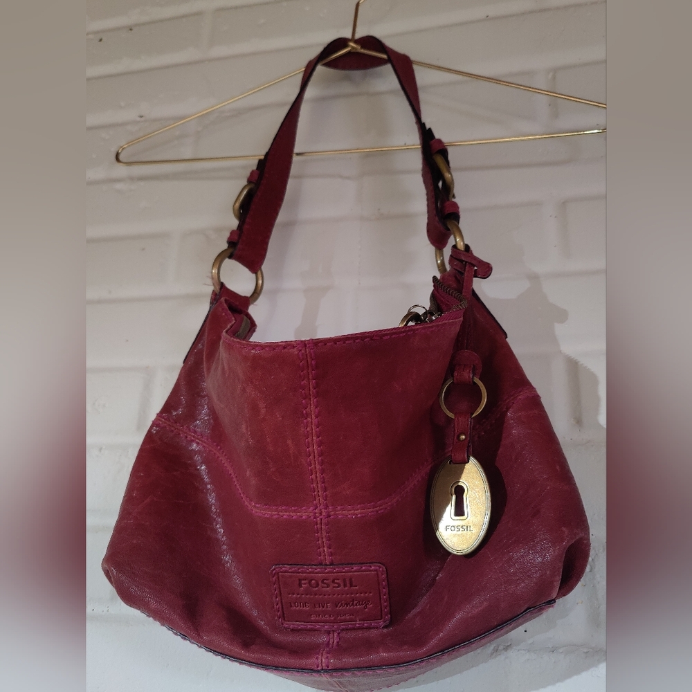 Fossil Red Leather Women's Bag